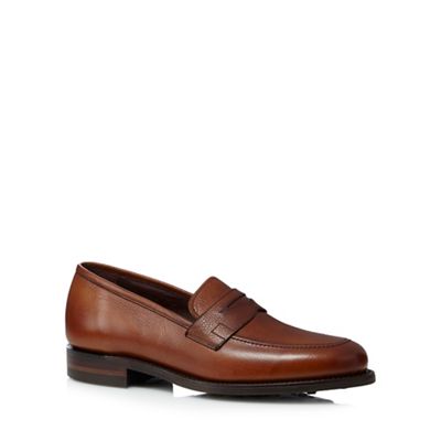 Loake Big and tall brown leather penny loafers